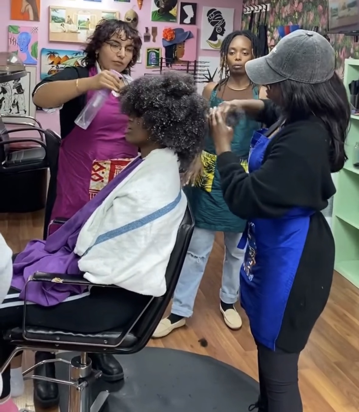 Collaborative styling session in the salon chair